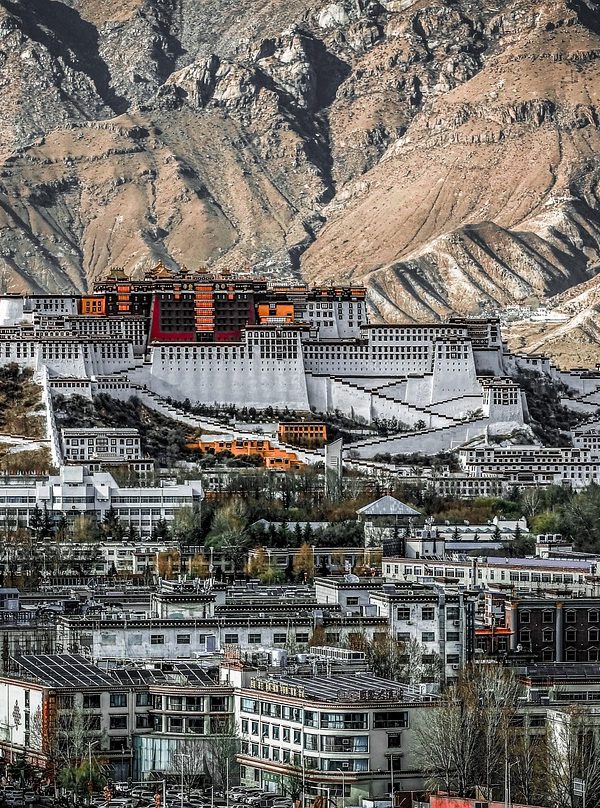 palace, tibet, nature